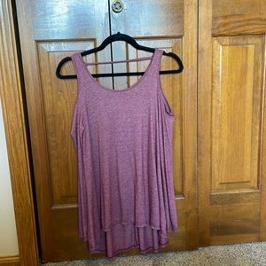 ACEMI MAROON LONG SLEEVE OPEN SHOULDER SHIRT